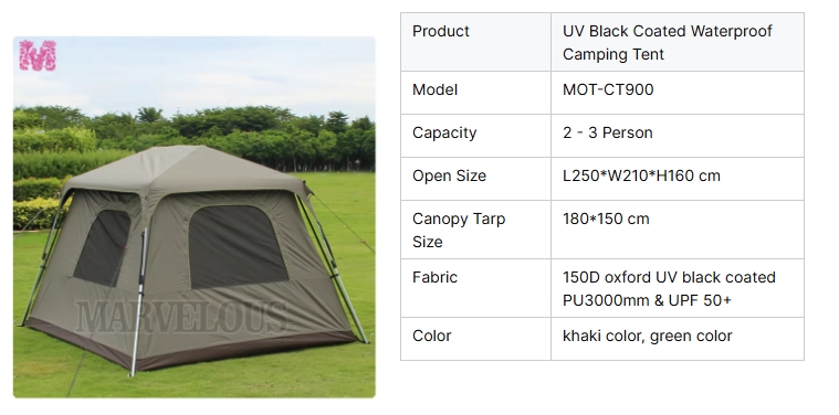 Portable waterproof double-layer camping tent - Camping Tent - 4