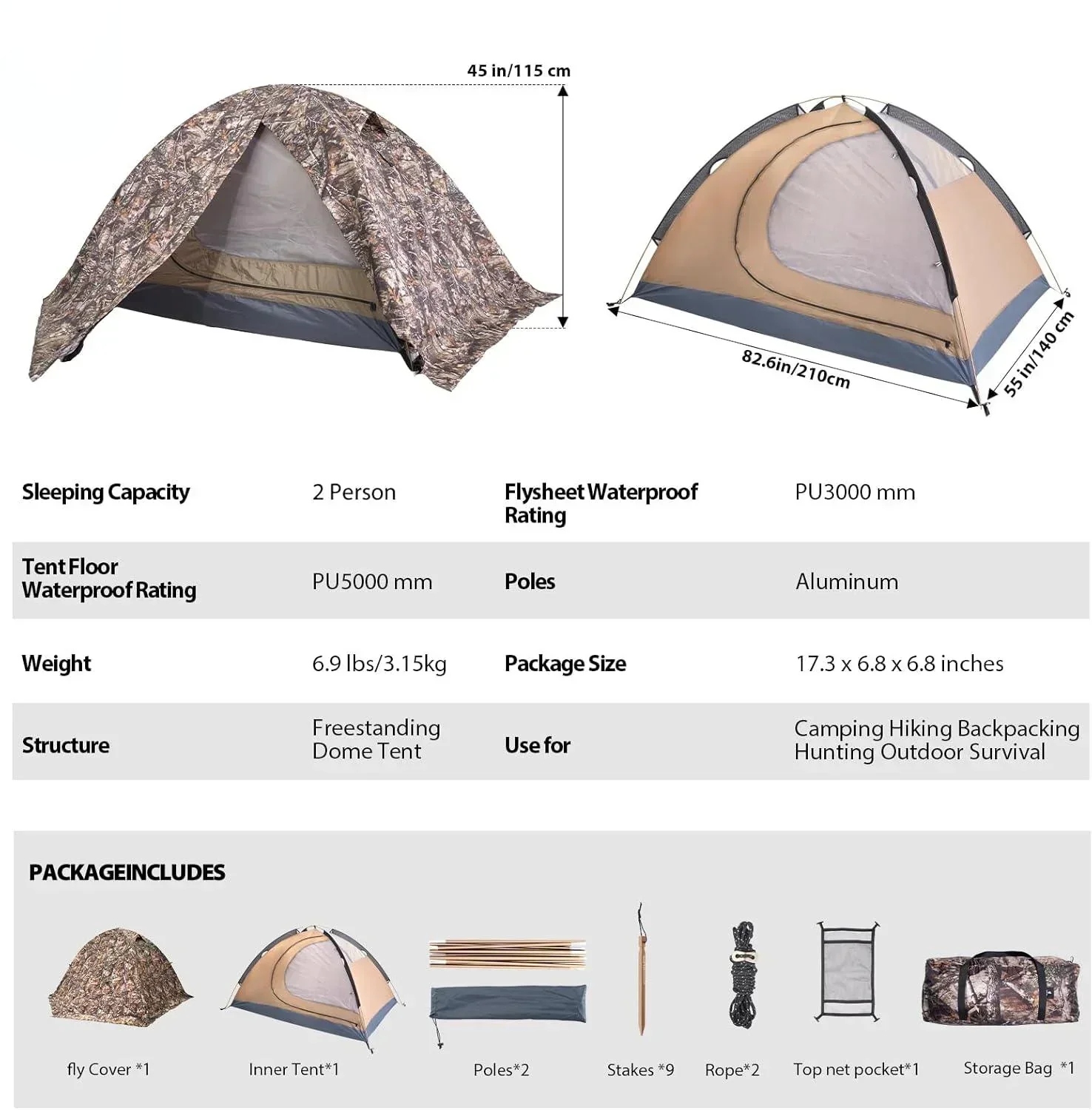 2 Person 4 Season Camping Tent - Camping Tent - 4